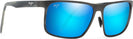 Rectangle Brushed Dark Gunmetal/Blue Hawaii Maui Jim Wana 846 View #1