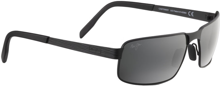  Matte Black / Grey Lens Maui Jim Castaway 187 View #1