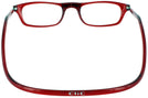 Rectangle Red CliC Magnetic Reading Glasses: Single Vision Half Frame View #4