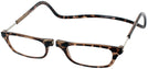 Rectangle Tortoise CliC Magnetic Reading Glasses: Single Vision Half Frame View #3
