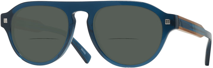 Rectangle Blue Zegna EZ0099 Bifocal Reading Sunglasses View #1