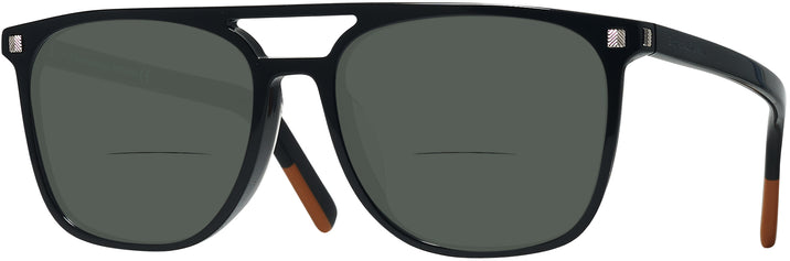 Square Black Zegna EZ0124-F Bifocal Reading Sunglasses View #1