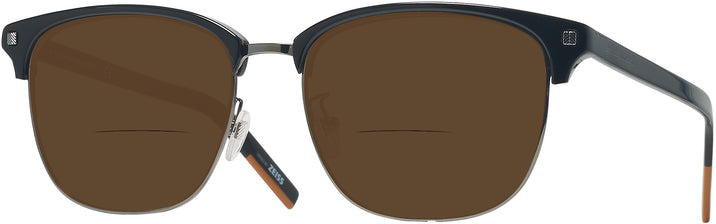 Square Black/silver Zegna EZ0143-D Bifocal Reading Sunglasses View #1