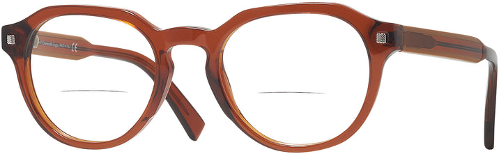 Round Brown Zegna EZ5128 Bifocal View #1