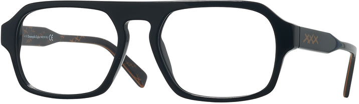 Square Black Zegna EZ5189 Progressive No-Lines View #1