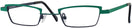 Rectangle Matte Green W/ Black Goo Goo Eyes 877 Single Vision Half Frame View #1