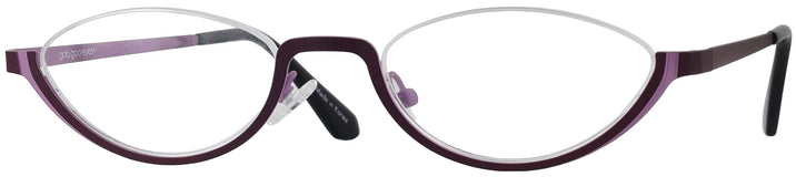 Unique Matte Bordeaux W/ Pink Goo Goo Eyes 878 Single Vision Half Frame View #1