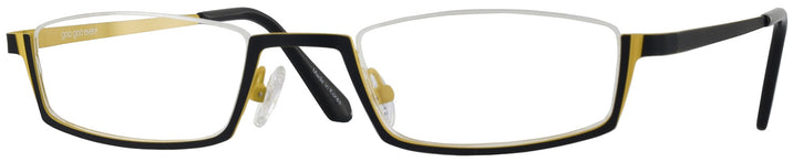 Square Matte Yellow W/ Black Goo Goo Eyes 879 Single Vision Half Frame View #1