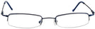 Rectangle Blue Liberty II (Narrow to Average Fit) Single Vision Half Frame View #2