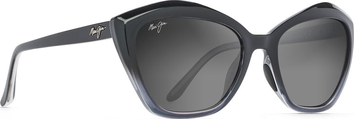 Cat Eye Gloss Black Fade/Grey Lens Maui Jim Lotus 827 View #1