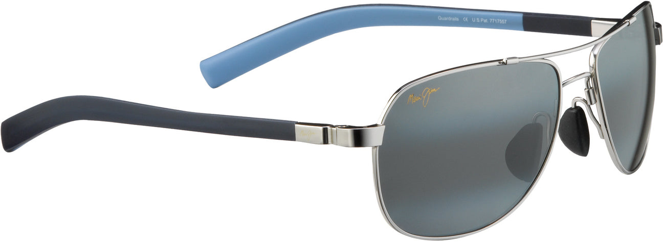Silver w/ Blue/Grey Lens Maui Jim Guardrails 327
