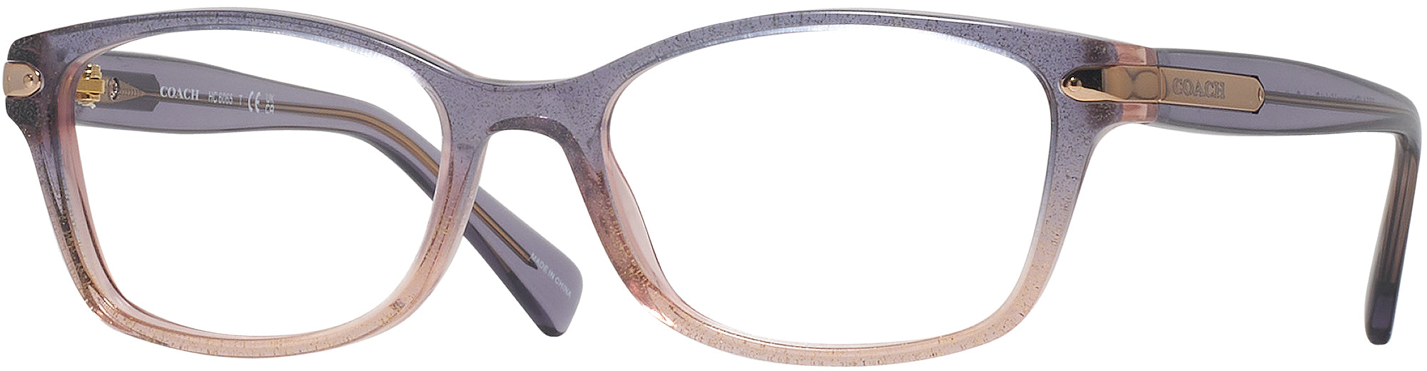 SHIMMER VIOLET PEACH GRADIENT Coach 6065 Single Vision Full Frame ReadingGlasses