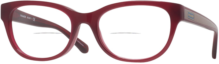 Square Milky Burgundy Coach 6187 Bifocal View #1