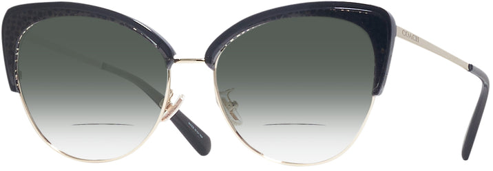Cat Eye Black/shiny Light Gold Coach 7110 w/ Gradient Bifocal Reading Sunglasses View #1