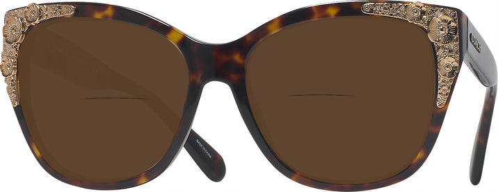 Oversized,Square Dark Tortoise Coach 8244 Bifocal Reading Sunglasses View #1