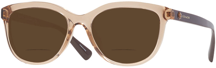 Square Transparent Amber Coach 8285U Bifocal Reading Sunglasses View #1