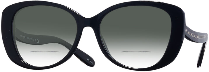 Oversized Black Coach 8322 Bifocal Reading Sunglasses with Gradient View #1