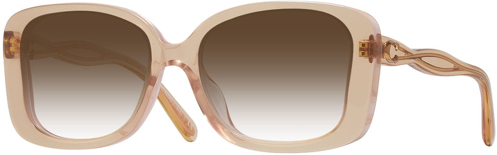Oversized Transparent Blush Coach 8334U w/ Gradient Progressive No Line Reading Sunglasses View #1