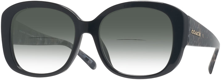 Butterfly Black Coach 8363U w/ Gradient Bifocal Reading Sunglasses View #1
