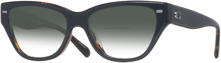 Cat Eye Black/dark Tortoise Coach 8370U w/ Gradient Bifocal Reading Sunglasses View #1
