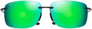Rectangle Matte Black/maui Green Lens Maui Jim Hema 443 View #2