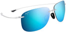 Rectangle Matte Crystal/Blue Hawaii Lens Maui Jim Hikina 445 View #1