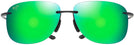 Rectangle Matte Black/Maui Green Lens Maui Jim Hikina 445 View #2