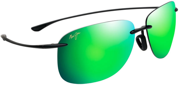 Rectangle Matte Black/Maui Green Lens Maui Jim Hikina 445 View #1