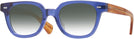 Square Translucent Blue Kala 8mm w/ Gradient Progressive No-Line Reading Sunglasses View #1