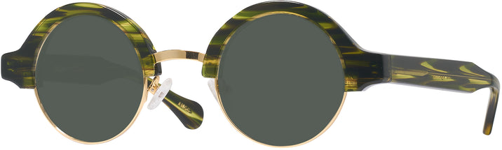 Round Amazon Green With Gold Kala Omega Progressive No-Line Reading Sunglasses View #1