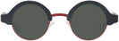 Round Matte Black With Red Kala Omega Progressive No-Line Reading Sunglasses View #2