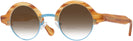 Round Sunset Tortoise With Blue Kala Omega w/ Gradient Bifocal Reading Sunglasses View #1