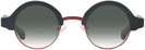 Round Matte Black With Red Kala Omega w/ Gradient Progressive No-Line Reading Sunglasses View #2