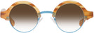 Round Sunset Tortoise With Blue Kala Omega w/ Gradient Progressive No-Line Reading Sunglasses View #2
