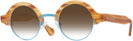 Round Sunset Tortoise With Blue Kala Omega w/ Gradient Progressive No-Line Reading Sunglasses View #1