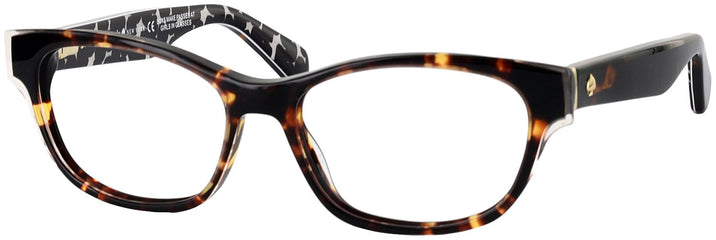 Oval Havana Cream Kate Spade Josee Petite Single Vision Full Frame View #1