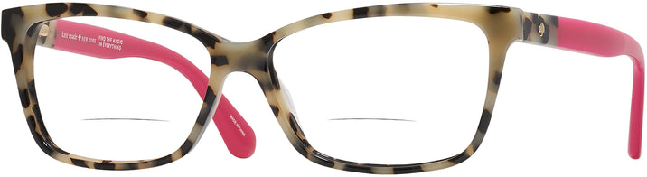 Rectangle Havana Pink Kate Spade Camberly Bifocal View #1