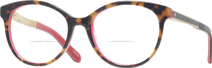 Round Havana Pink Kate Spade Caylen Bifocal View #1