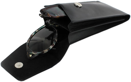  Black Double Leather Sunglass Case View #1