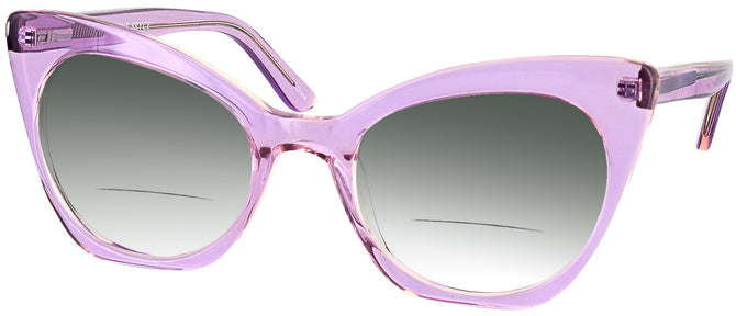 Cat Eye Crystal Lavender Millicent Bryce 166 Bifocal Reading Sunglasses with Gradient View #1