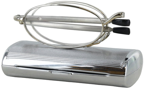 Oval Silver Microvision Folding Oval Single Vision Half Frame View #1