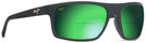 Rectangle Matte Black Rubber/Maui Green Maui Jim Byron Bay 746 Bifocal Reading Sunglasses View #1