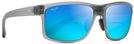 Rectangle Translucent Matte Grey/blue Hawaii Maui Jim Pokowai Arch 439 Bifocal Reading Sunglasses View #1