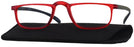 Rectangle Red Black Do-Er Single Vision Half Frame View #1