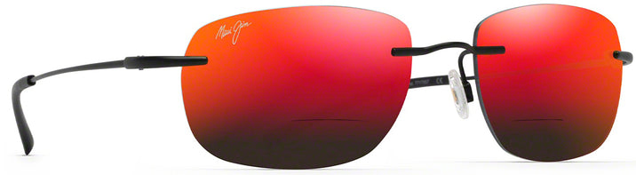 Oval Matte Black/hawaii Lava Lens Maui Jim Nanea 332 Bifocal Reading View #1