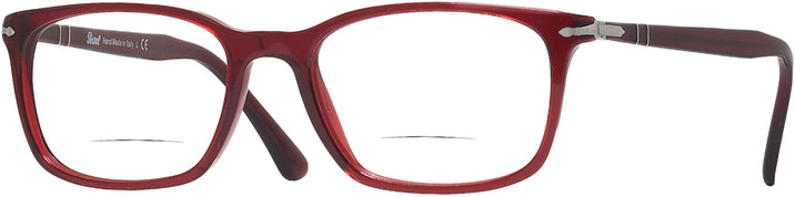 Square Transparent Red Persol 3189V Bifocal View #1