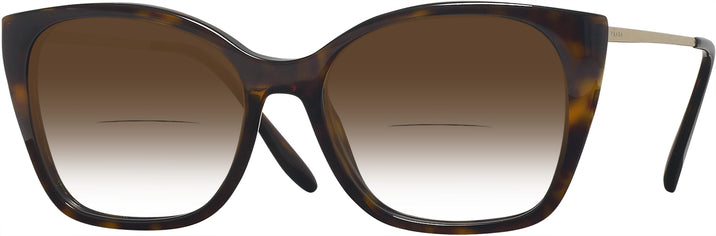 Square,Cat Eye Havana Prada 12XS w/ Gradient Bifocal Reading Sunglasses View #1