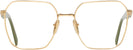 Square,Oversized Gold Prada 56ZV Single Vision Full Frame View #2