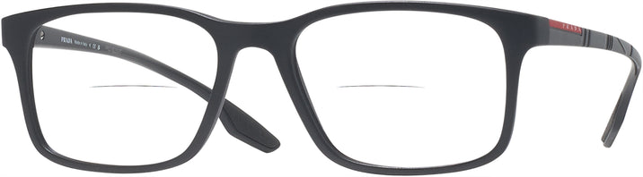 Square Matte Black Prada Sport 01LV L Bifocal View #1