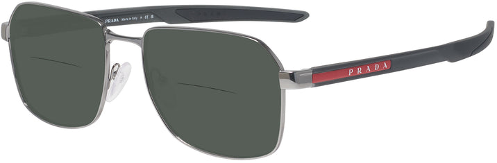Rectangle Gunmetal Prada Sport 54WS Bifocal Reading Sunglasses View #1